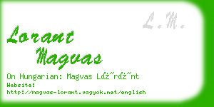 lorant magvas business card